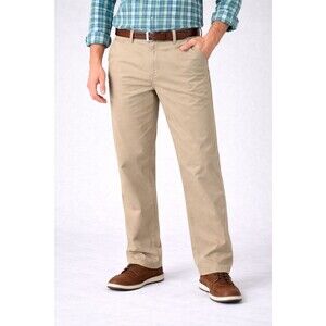 Chaps Straight Fit Chino Pants Seacoast Wash Men's Size 34x30 Flat Front Tan NWT